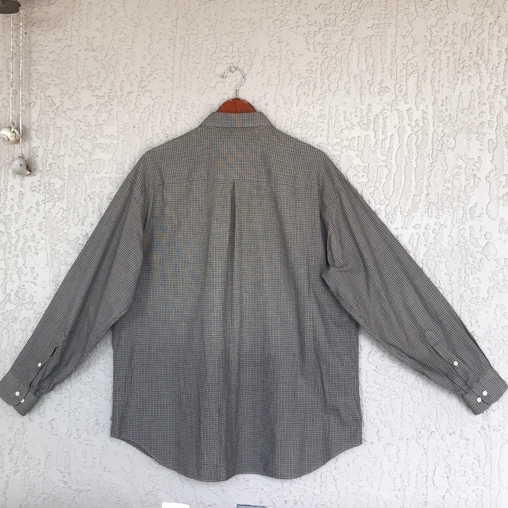 Claiborne 100% Cotton Micro Check Button Down Shirt 16.5 34/35 - Picture 4 of 7